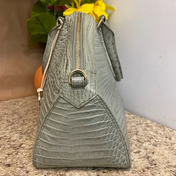 Brahmin Silver Sage Tarama Hudson Satchel
